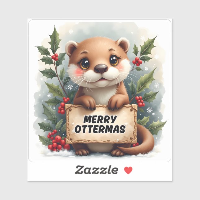Merry Ottermas Christmas  Sticker (Sheet)