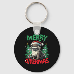 Merry Ottermas Funny Christmas Duck Lover Keychain
