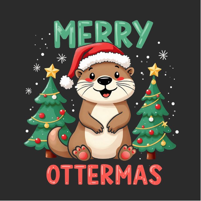 Merry Ottermas Funny Otter Animal Christmas Lovers Cutout (Front)