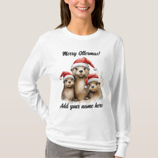 Merry Ottermas personalizable Christmas T-Shirt