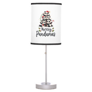 Merry Pandamas Pun Panda Christmas (2) Table Lamp