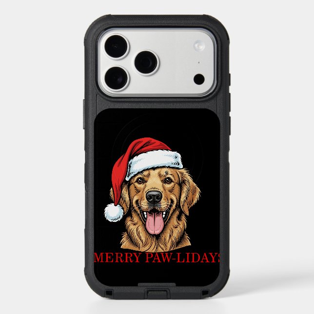Merry Paw-lidays Christmas Dog Phone Case  (Back)