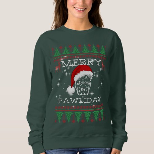 Merry pawliday pitbull ugly Xmas  sweater t shirt
