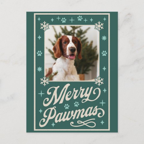 Merry Pawmas Pet Photo Christmas Holiday Card