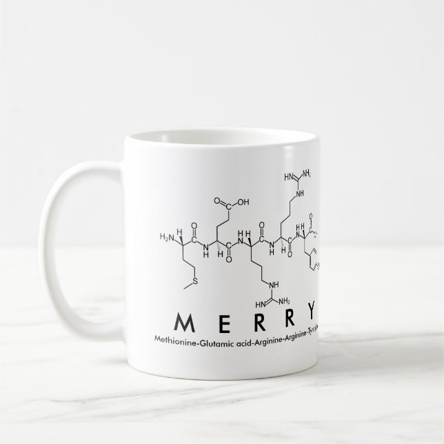 Merry peptide name mug (Left)