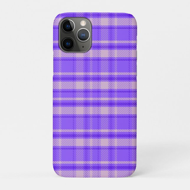 Merry Peri Plaid, Purple Tartan Case-Mate iPhone Case (Back)