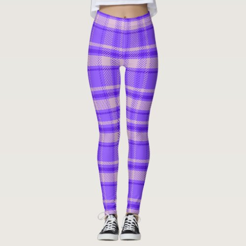 Merry Peri Plaid Purple Tartan  Leggings