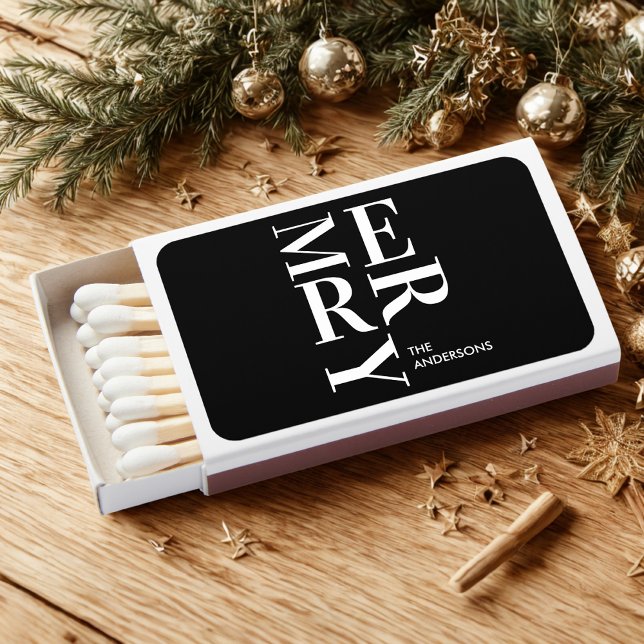 Merry Personalized Black  Matchboxes (Creator Uploaded)