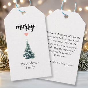MERRY! Personalized Modern Christmas Tree Gift Tags