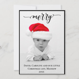 Merry ~ Personalized Photo Holiday Card