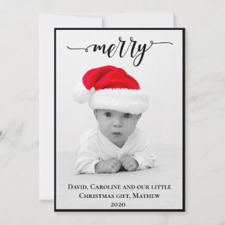 Merry ~ Personalized Photo Holiday Card