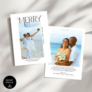 Merry  Photo Christmas Newlyweds Holiday Card