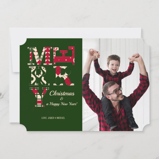 Merry Photo Holiday Card (Front)