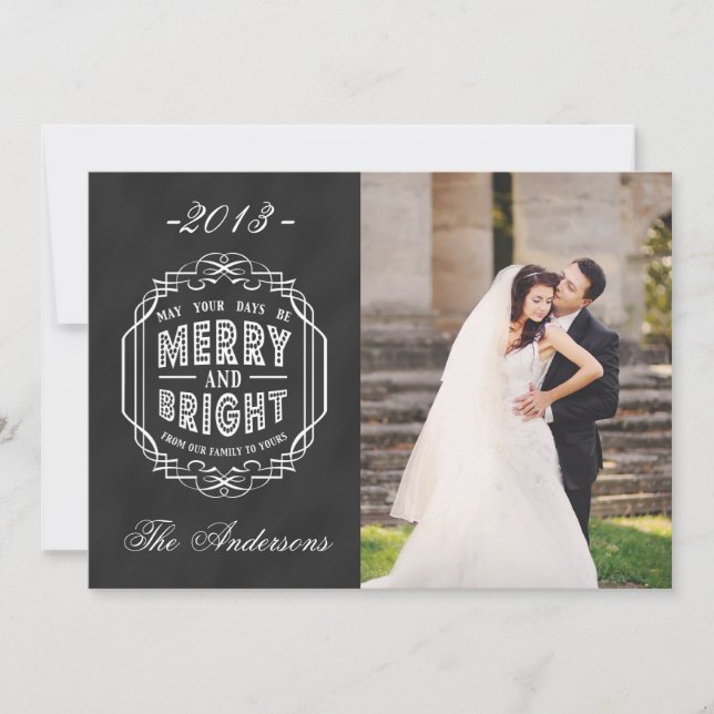 MERRY PHOTO HOLIDAY CARD | CHALKBOARD (Front)