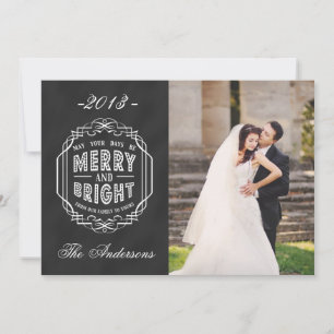 MERRY PHOTO HOLIDAY CARD   CHALKBOARD