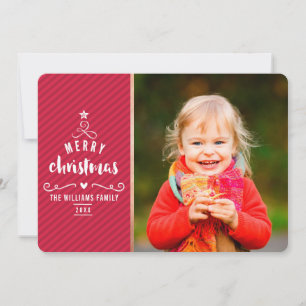 MERRY PHOTO HOLIDAY cute christmas tree design red