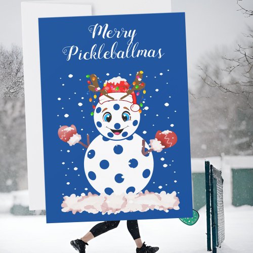 Merry pickleballmas Christmas Pickleball fan Holiday Card