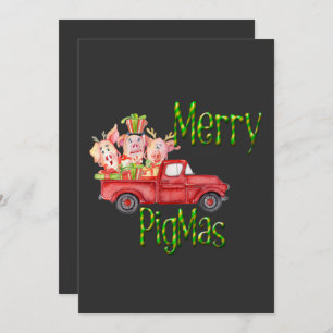 Merry Pigmas Christmas Colorful Pig Lovers Gifts Holiday Card