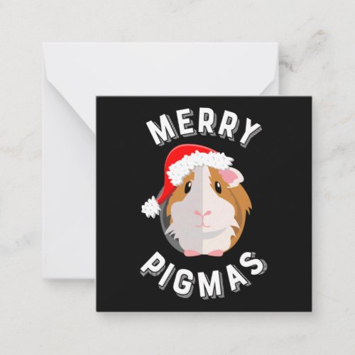 Merry Pigmas Cute and Funny Guinea Pig Christmas Note Card