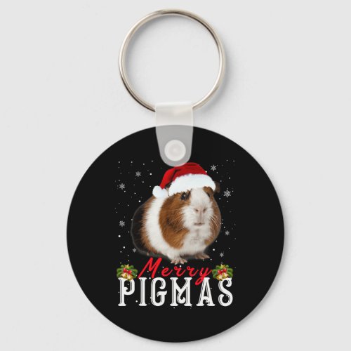Merry Pigmas Face Mask Fun Guinea Pig Christmas Sa Keychain