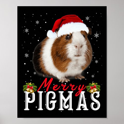 Merry Pigmas Face Mask Fun Guinea Pig Christmas Sa Poster