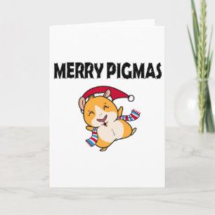 Merry Pigmas Face Mask Funny Guinea Pig Christmas Card