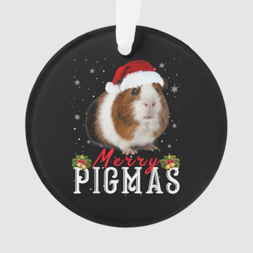 Merry Pigmas Face Mask Funny Guinea Pig Christmas Ornament