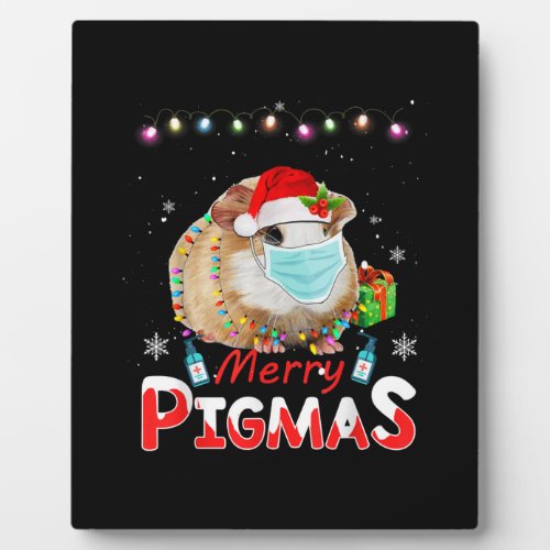 Merry Pigmas Face Mask Funny Guinea Pig Christmas Plaque