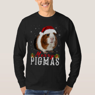 Merry Pigmas Face Mask Funny Guinea Pig Christmas T-Shirt
