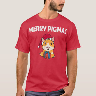 Merry Pigmas Face Mask Funny Guinea Pig Christmas  T-Shirt