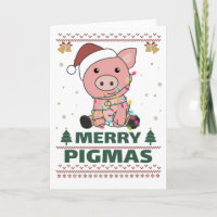 Merry Pigmas Funny Pig Christmas Pun Card