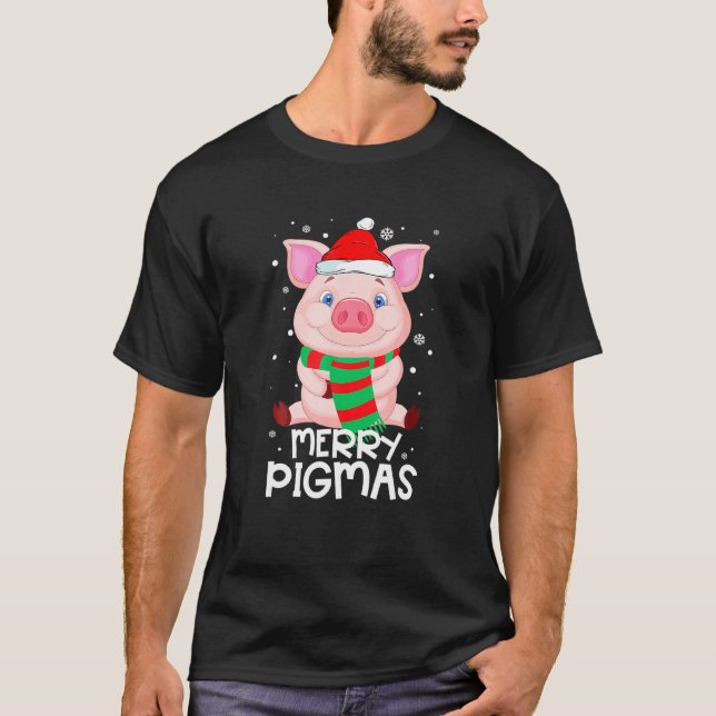 Merry Pigmas Funny Pig Merry Christmas For Girls P T-Shirt (Front)