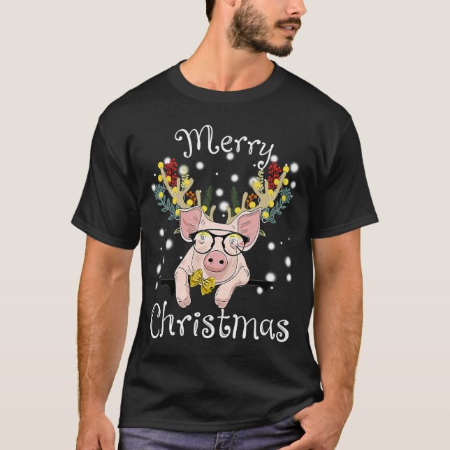 Merry Pigmas Funny Pig Merry Christmas For Girls P T-Shirt (Front)
