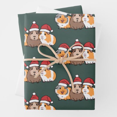 Merry Pigmas Guinea Pig Christmas Animal Lover  Wrapping Paper Sheets