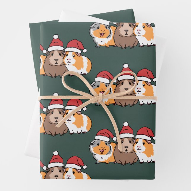 Merry Pigmas Guinea Pig Christmas Animal Lover  Wrapping Paper Sheets (In situ)
