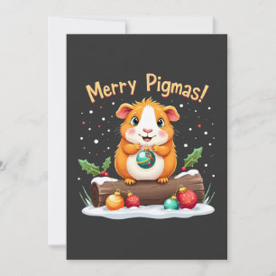 Merry Pigmas Guinea Pig Christmas Santa Invitation