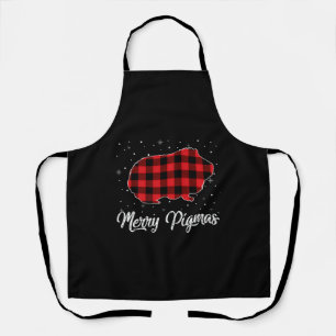 Merry Pigmas Red Plaid Guinea Pig Christmas Gift P Apron