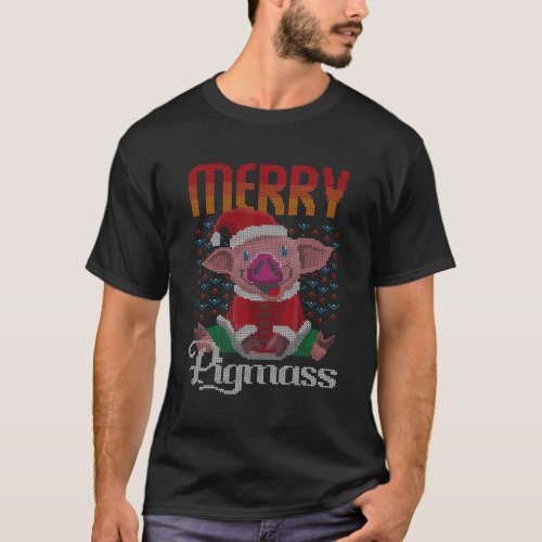 Merry Pigmas Santa Claus Pig Farmer Ugly T_Shirt