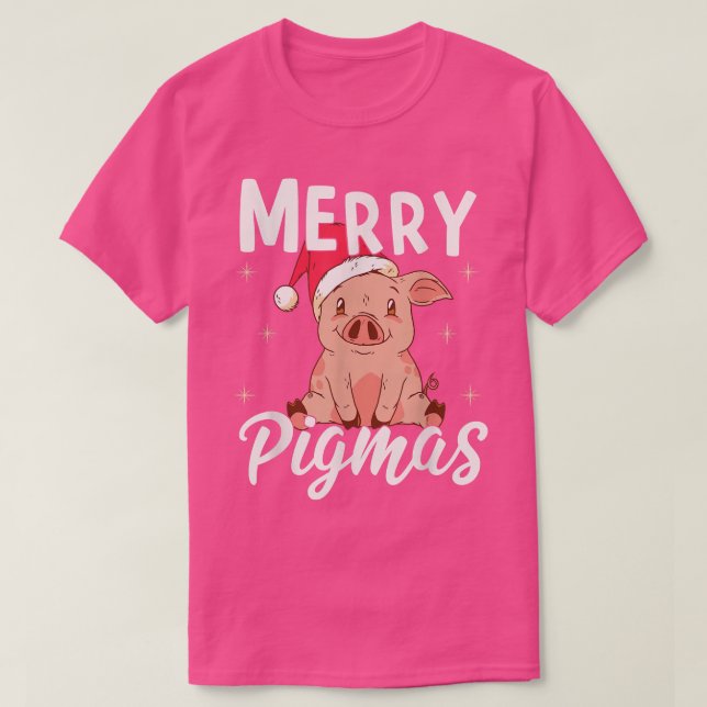 Merry Pigmas Santa Pig Lover Christmas  T-Shirt (Design Front)