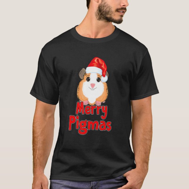 Merry Pigmas Xmas For Guinea Pig  Ugly Pajamas T-Shirt (Front)