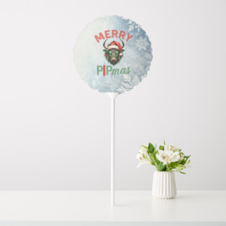 Merry PIPmas Trading Bull Christmas Design – Funny Balloon