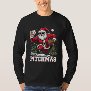 Merry Pitchmas Christmas Santa Baseball Lover T-Shirt