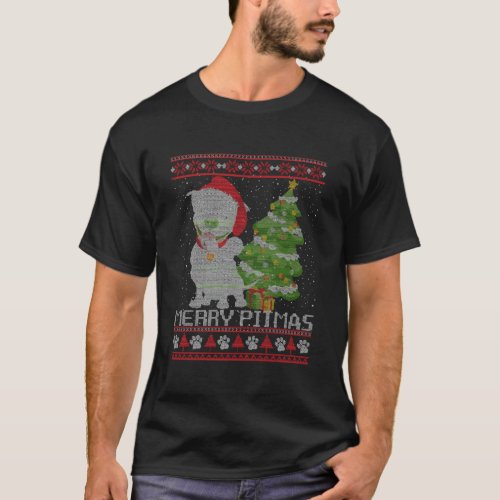 Merry Pitmas Funny Pitbull Dog Lovers Christmas Gi T_Shirt
