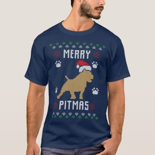 Merry Pitmas Funny Pitbull Ugly Christmas Sweater 