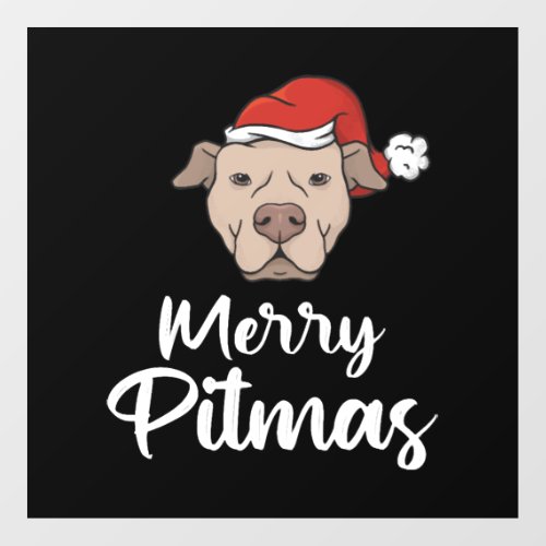 Merry Pitmas Pitbull Christmas Floor Decals