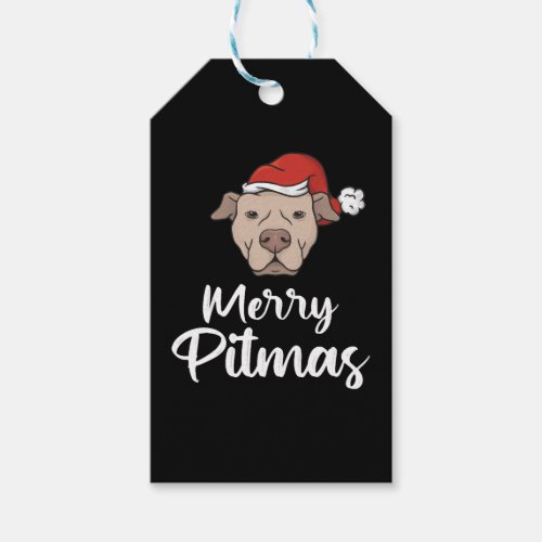 Merry Pitmas Pitbull Christmas Gift Tags