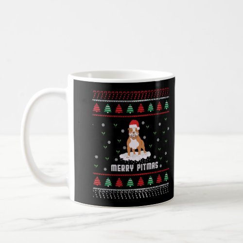 Merry Pitmas Pitbull Dog Ugly Christmas Sweater Ju Coffee Mug