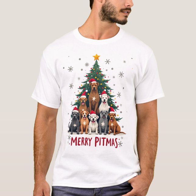 Merry Pitmas Pitbull Dog Ugly Christmas Sweater Tr (Front)