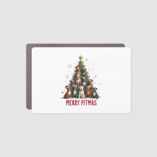 Merry Pitmas Pitbull Dog Ugly Christmas Sweater Tr Car Magnet