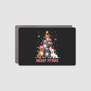 Merry Pitmas Pitbull Dog Ugly Christmas Sweater Tr Car Magnet